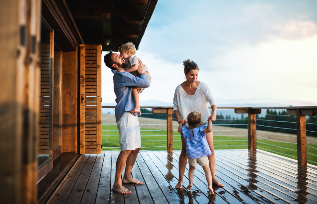 family at their patio