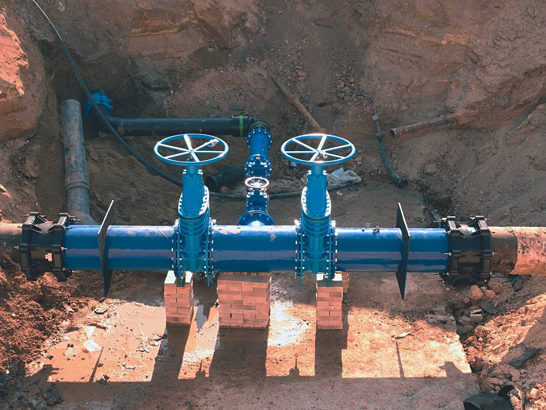 Water pipes installed underground