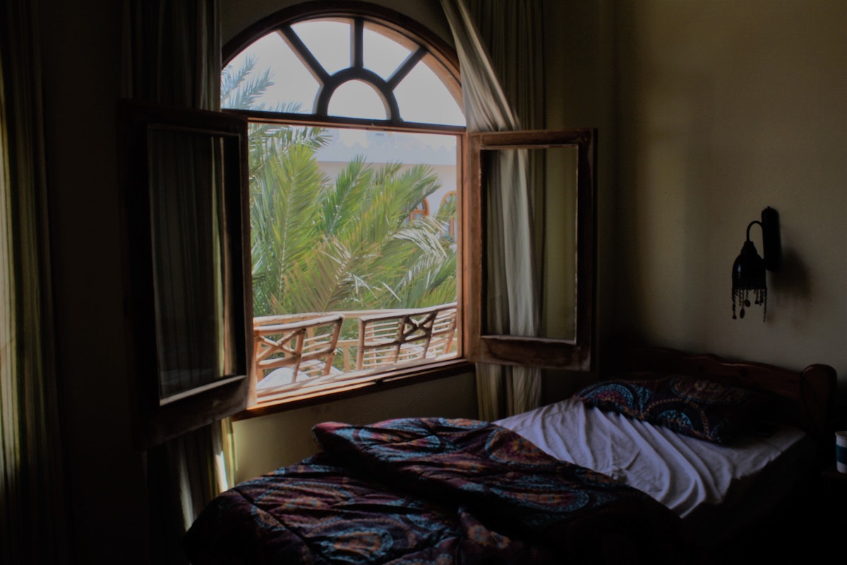 bedroom with open window